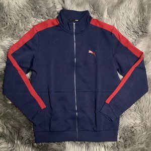 Puma | Men's Zip Up Sweater | Navy and Red